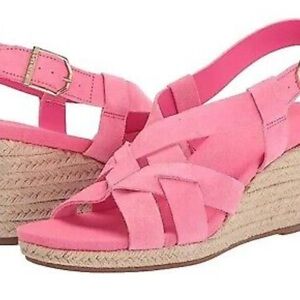 Cole Haan Women's Crystal Wedge Sandal in Fuschia Pink Suede Size 8 New